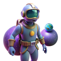 Astronaut Planets Space Adventure A realistic 3D render of an astronaut exploring planets, capturing the essence of space adventure and discovery. png