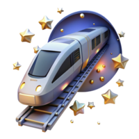 High-Speed Rail A Stellar Journey A dynamic depiction of a rail navigating the cosmos, capturing the essence of speed in a digital world. png