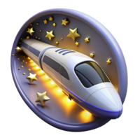 Futuristic Train in a Starlight Journey in a Visionary Three Dimensional Scene of Speed png