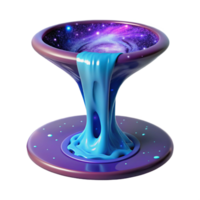 Cosmic Flow Galaxy in a Vessel - A mystical depiction of a galaxy contained within a vessel blending cosmic themes with artistic design png