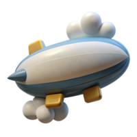 Cute Cartoon Airship A playful depiction of an airship brought to life in a whimsical cartoon style, navigating the digital skies. png