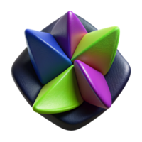 Abstract 3D Render of Colorful Interlocking Triangles Forming a Starburst Pattern png