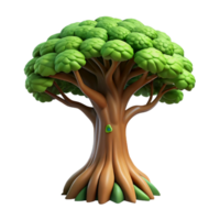 Cartoon Tree Three Dimensional Render in a Whimsical Scene of Nature png