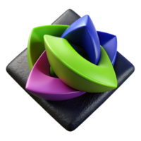 Abstract 3D Render Interlocking Colorful Shapes Design png