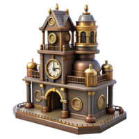 Grand Clock Tower in an Architectural Design Scene of Majestic Beauty png
