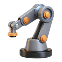 Robotic Arm Automation Technology A dynamic depiction of an arm crafted as a robotic design, navigating a world of automation technology in a digital world. png