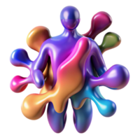 Abstract 3D Render of a Colorful, Organic Figure png