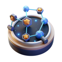 3D Render of Celestial Network Star Constellation png
