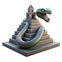 Serpent Pyramid 3D Model A dynamic depiction of a serpent navigating a pyramid, captured in a stunning three-dimensional model. png