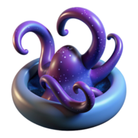 Cosmic Tentacle Creature in Pool with Celestial Patterns and Enigmatic Design png