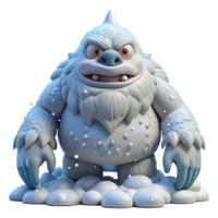 3D Yeti Model Winter Creature A majestic 3D model of a yeti, capturing its mythical essence and intense beauty. png