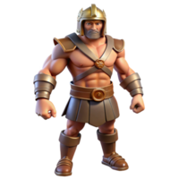 Powerful Greek Warrior Three Dimensional Render in a Dynamic Scene of Adventure png