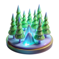 Glowing Forest in a Mesmerizing Three Dimensional Render of Nature png