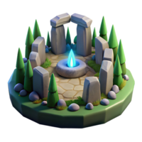 Mystic Stone Circle Game Asset in a Magical Three Dimensional Scene of Enchantment png
