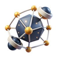 Abstract 3D Render of Geometric Molecular Structure png