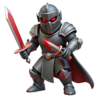 Dark Knight with Swords in a Haunting Three Dimensional Scene of Fantasy png