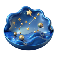 Virgo Constellation 3D Render Abstract Background Gold Celestial png