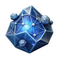 3D Render Blue Crystal Network Abstract Background Image png