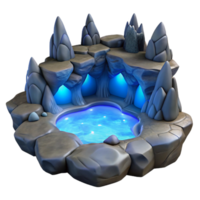 Glowing Cave Pool Three Dimensional Model in a Mesmerizing Scene of Nature png