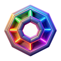 Vibrant Rainbow Octagon 3D Render Abstract Background Image png