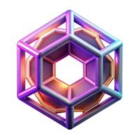 3D Render Hexagonal Geometric Abstract Background with Gradient Colors png