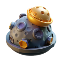 3D Render Abstract Celestial Body A dynamic depiction of a celestial body captured in abstract three-dimensional art, capturing the essence of the universe. png
