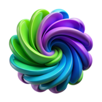 Abstract 3D Render Swirling Colorful Vortex Graphic Design Element png