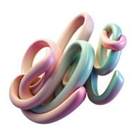 Abstract 3D Render Pastel Swirls Graphic Design Element png