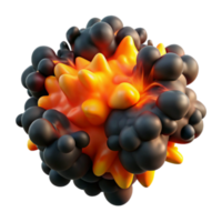 Abstract 3D Render Orange and Black Blob Cluster Image png