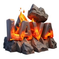 Fiery Lava 3D Render Embers Rocks Background Illustration png