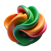 Abstract 3D Render Orange Green Red Swirls Knot Design Background Image png