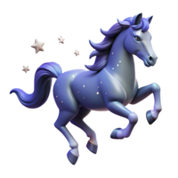estrelado noite unicórnio uma mítico unicórnio navegação uma estrelado noite, Está juba brilhando com vibrante cores dentro uma digital mundo. png