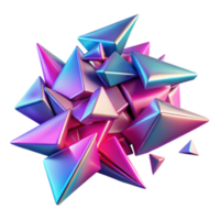 Abstract 3D Render of Iridescent Triangular Geometric Forms png