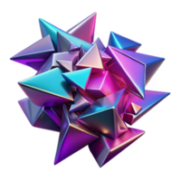 Abstract 3D Render of Iridescent Prismatic Triangles png