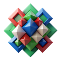 Abstract 3D Colorful Geometric Shapes Interlocking Design Background Image png