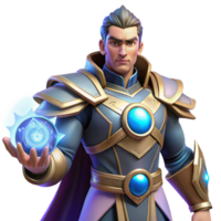 Mystic Mage as a Realm Defender in a Magical Three Dimensional Scene of Enchantment png