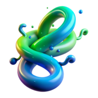 Abstract 3D Render of a Colorful Twisted Shape png