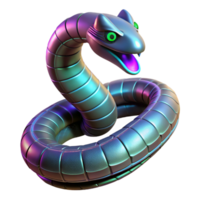 Metallic Snake in a Stunning Three Dimensional Render of Design png