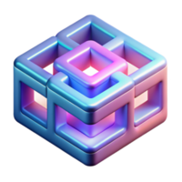 Interlocking Cubes 3D Render Abstract Background Image png