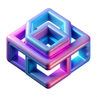 3D Render Interlocking Cubes Abstract Background Image png