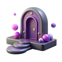 Purple Portal Three Dimensional Render in a Whimsical Scene of Enchantment png