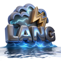 Dynamic 3D Render of LANG with Lightning and Clouds png