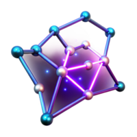 3D Render of Abstract Network Structure with Glowing Connections png