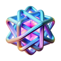 3D Render of Intertwined Geometric Shapes Abstract Background Image png
