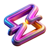 Abstract 3D Render of Intertwined Neon Tubes, Gradient Colors, Dynamic Design Element png