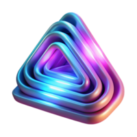 Abstract 3D Render of Interlocking Neon Triangles png