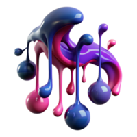 Abstract 3D Rendering of Dripping Paint in Pink, Purple, and Blue png