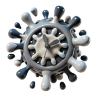 Abstract 3D Render of a Clock in a Splash png