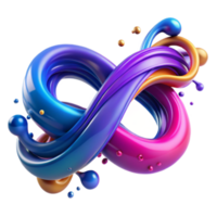 Abstract 3D Infinity Loop Colorful Swirls Graphic Background png