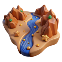 Abstract River Landscape in a Creative and Artistic Three Dimensional Render png
